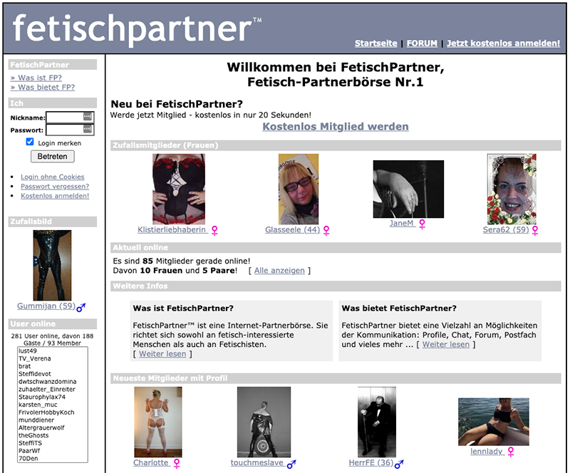 fetischpartner.com Webseite