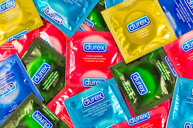 Durex Kondomen in verschiedenen Farben
