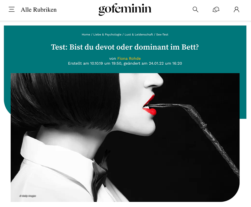 BDSM Test online auf gofeminin.de