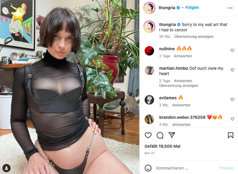 Thongria mit Sextoys, Charme und Nudes auf Instagram